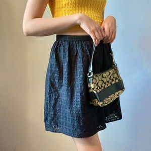 Uniqlo Little Black Mini Lace Flowy Skirt